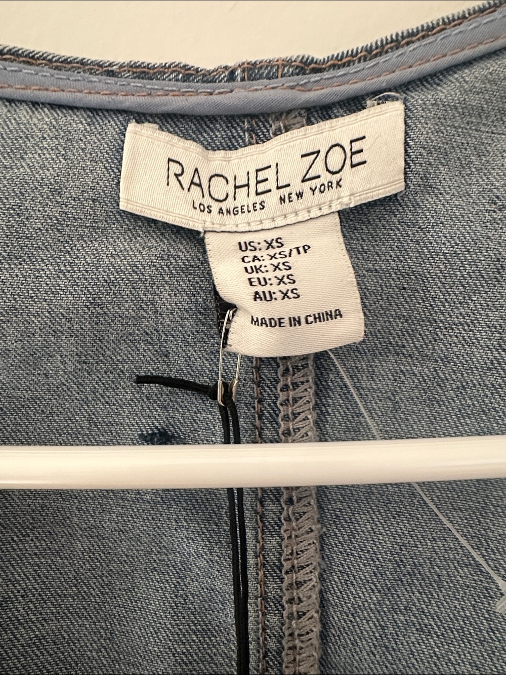Rachel Zoe Washed Blue Denim Button Vest - Picture 2 of 4